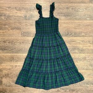 J. Crew Factory Blue and Green Midi Dress